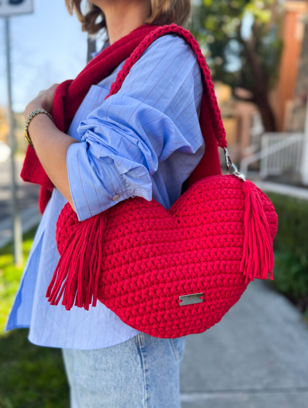 Torebka szydelkowa serce